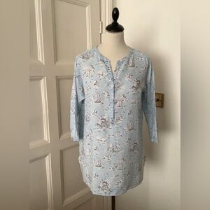 Cabbages‎ & Roses X Uniqlo linen blouse shirt nautical sail ship print